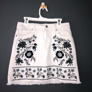 Altar’d state White jean skirt